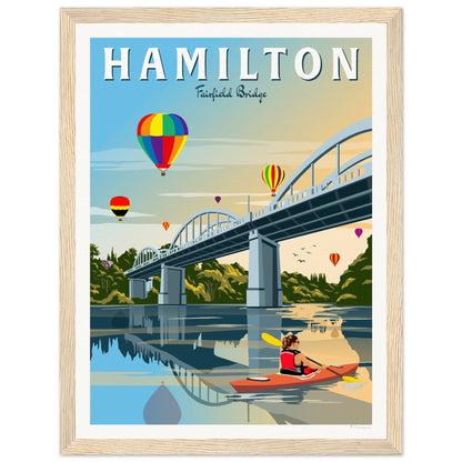 Hamilton - Fairfield Bridge - Travel Poster, New Zealand