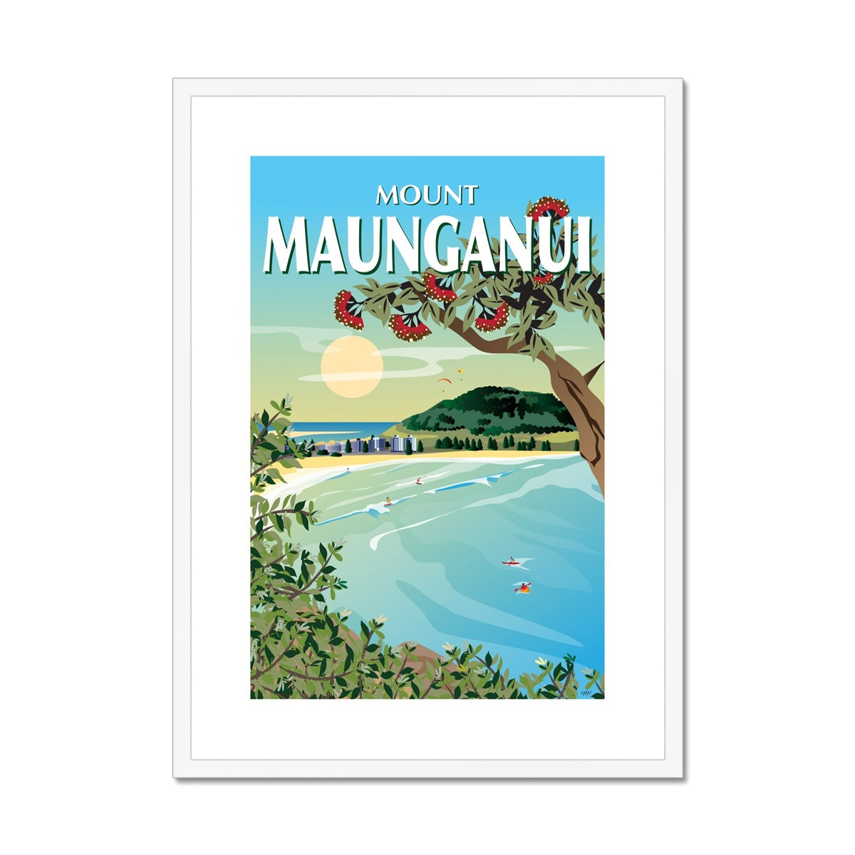 Mt Maunganui  Framed & Mounted Print