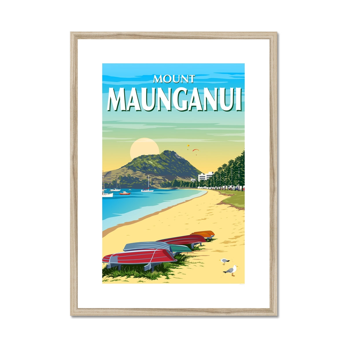 Mount Maunganui - Pilot Bay Framed & Mounted Print