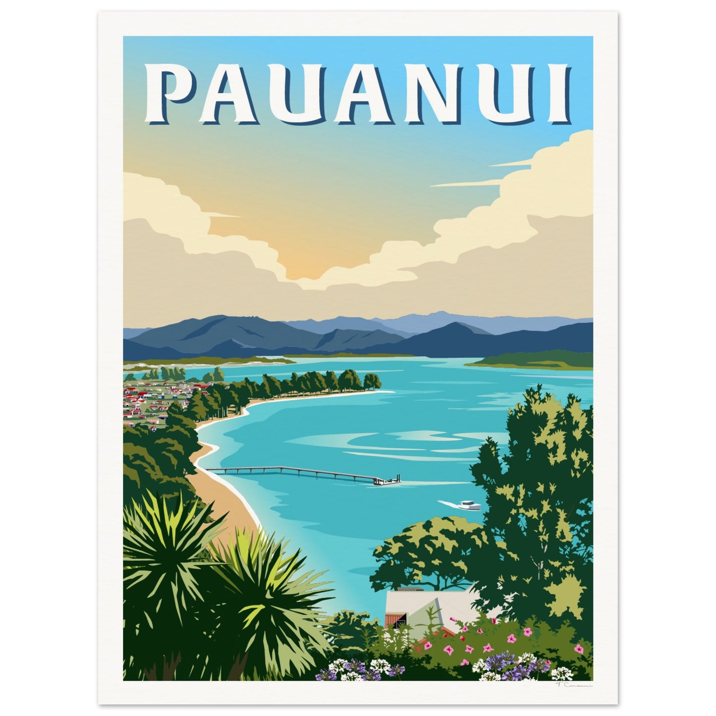 Pauanui Travel Poster, New Zealand