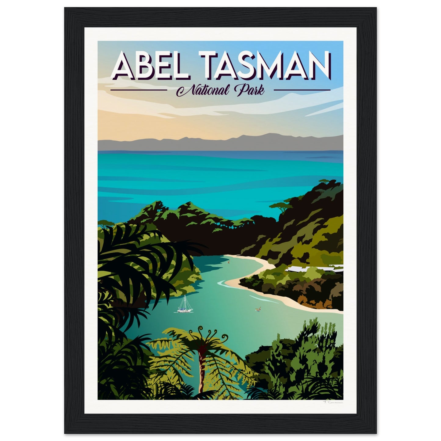 Abel Tasman National Park Travel Poster, New Zealand