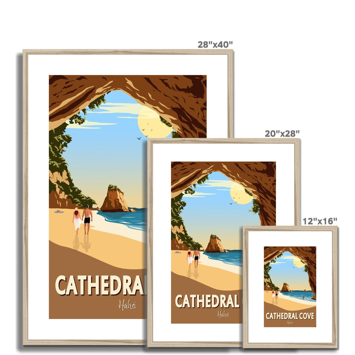 Cathedral Cove Framed & Mounted Print