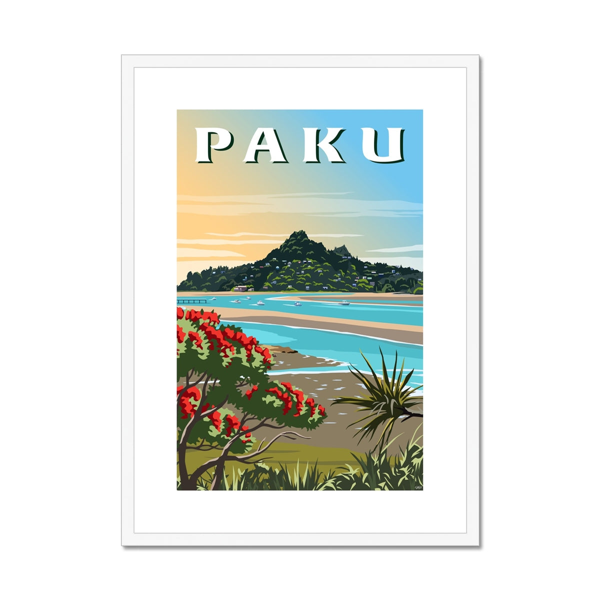 Mt Paku - Tairua Framed & Mounted Print