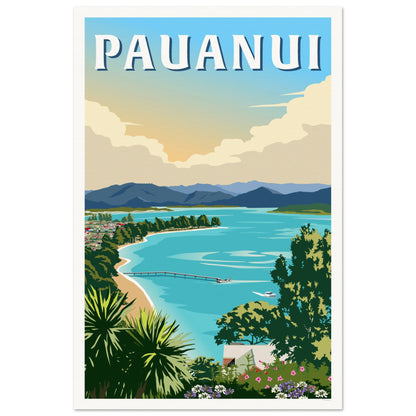 Pauanui Travel Poster, New Zealand