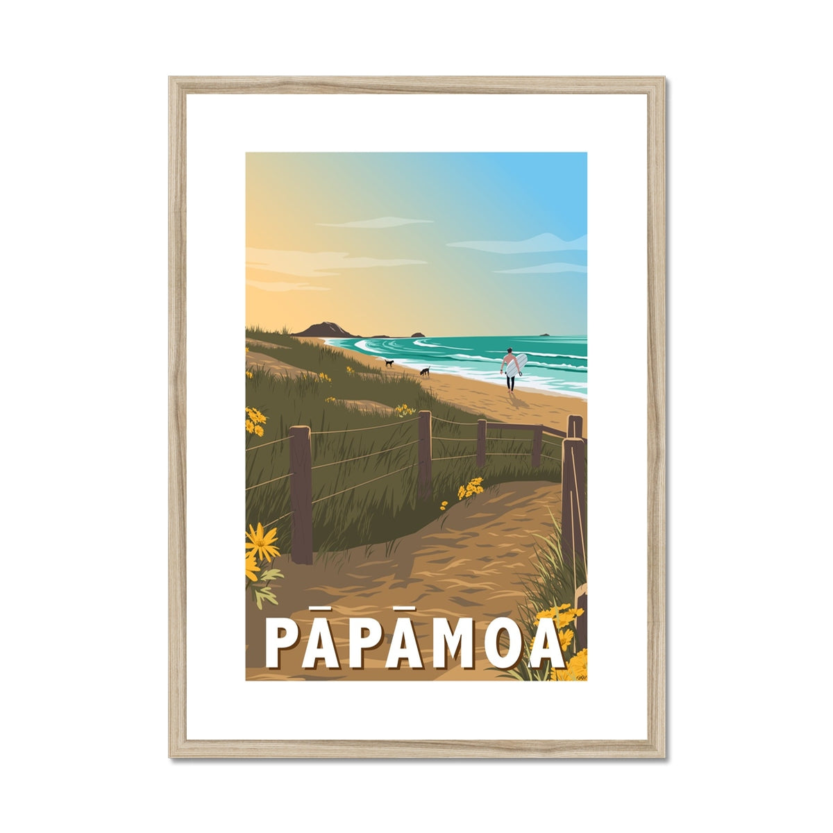 Pāpāmoa Beach  Framed & Mounted Print