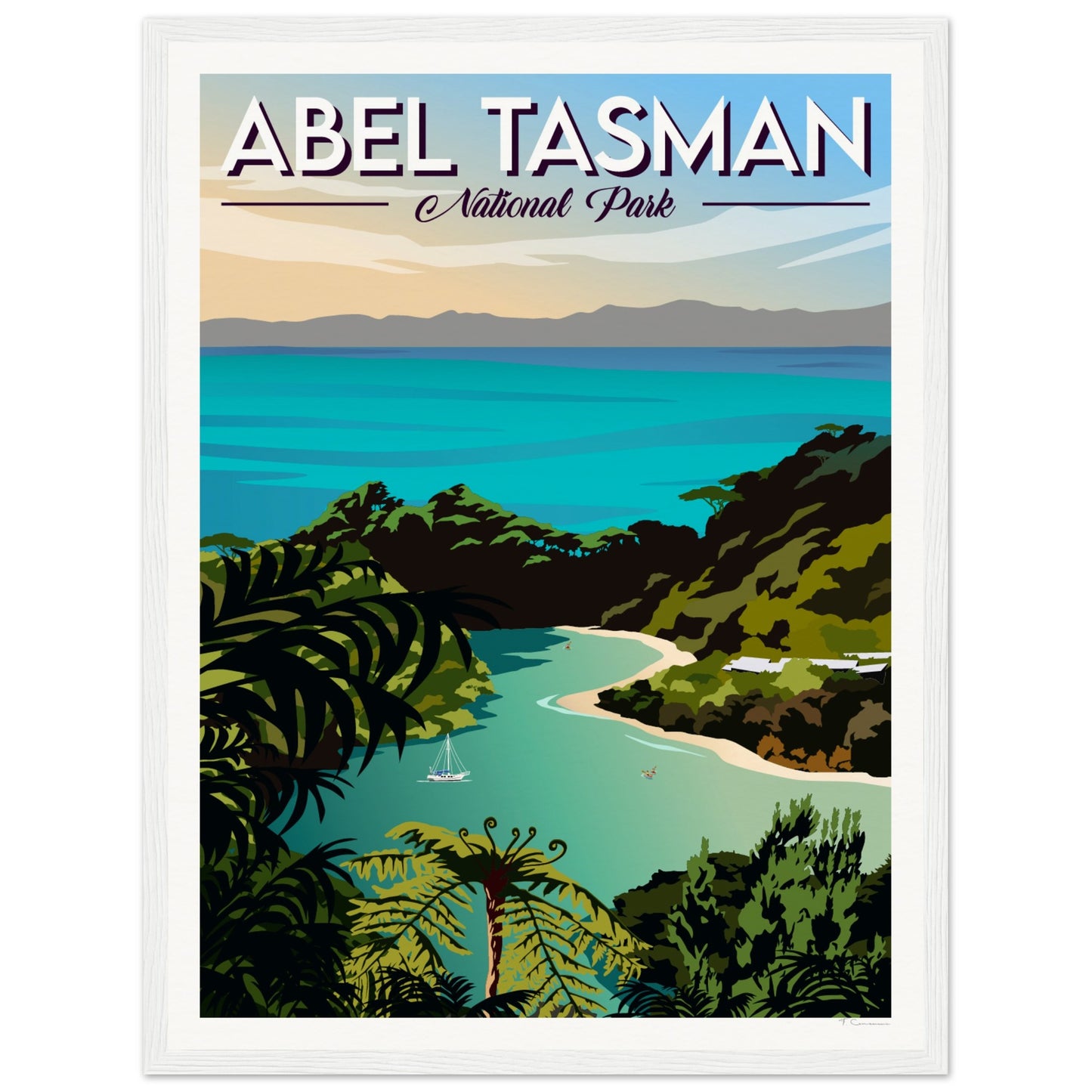 Abel Tasman National Park Travel Poster, New Zealand