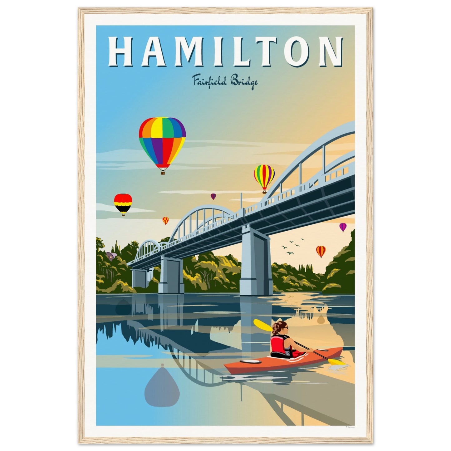 Hamilton - Fairfield Bridge - Travel Poster, New Zealand