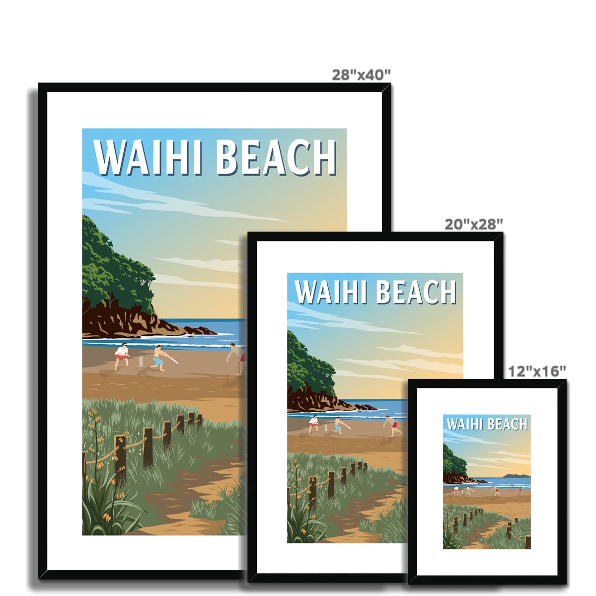 Waihi Beach, NZ  Framed & Mounted Print