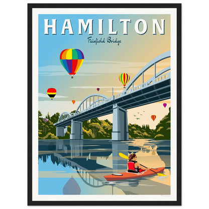 Hamilton - Fairfield Bridge - Travel Poster, New Zealand