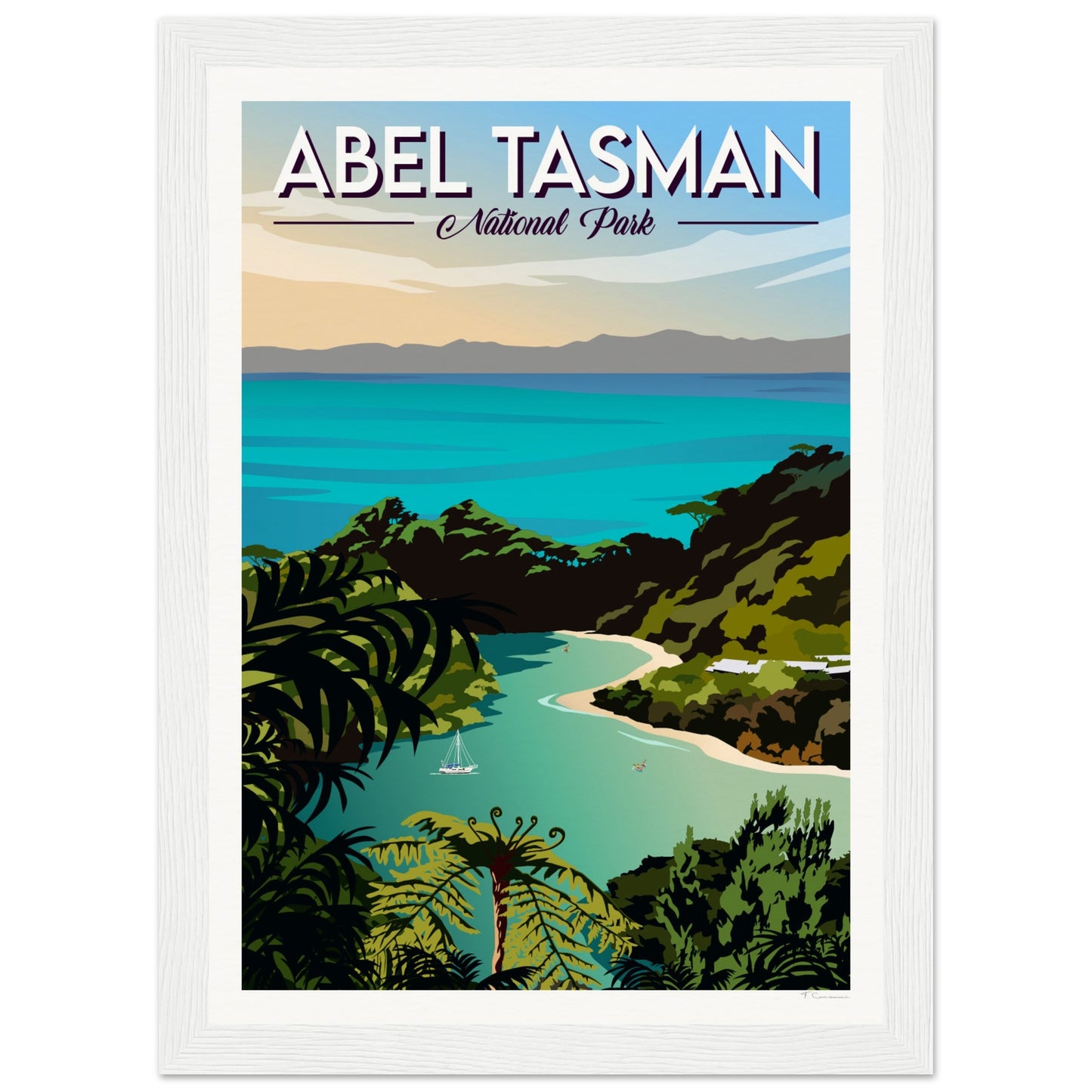 Abel Tasman National Park Travel Poster, New Zealand