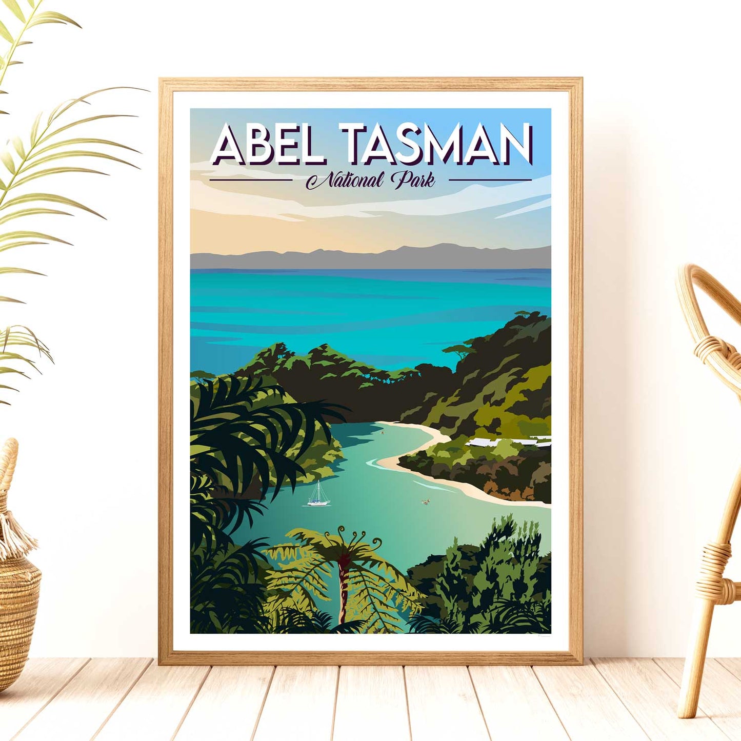 Abel Tasman National Park Travel Poster, New Zealand