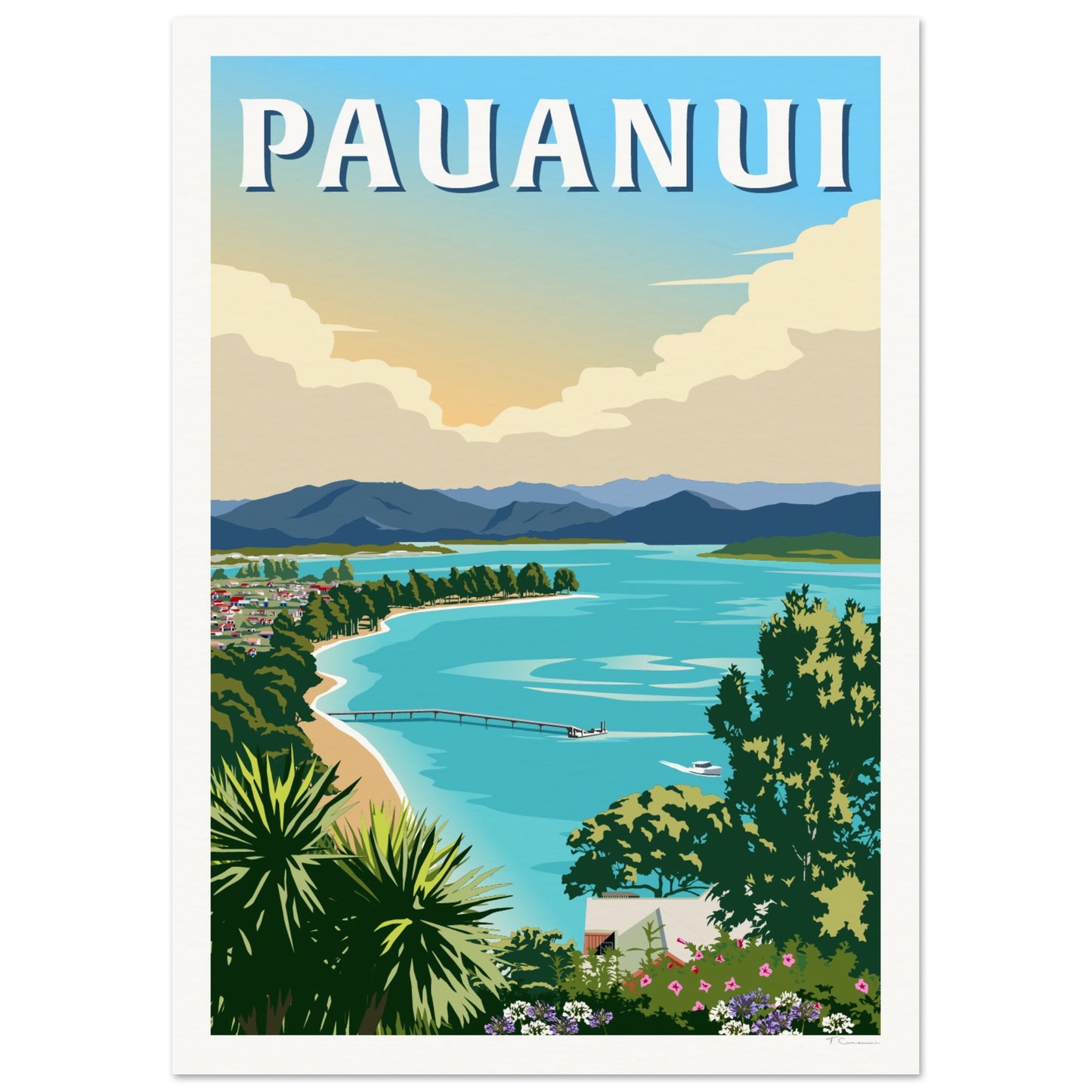 Pauanui Travel Poster, New Zealand