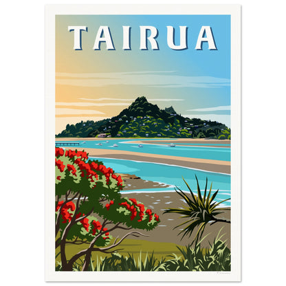 Tairua Travel Poster, New Zealand