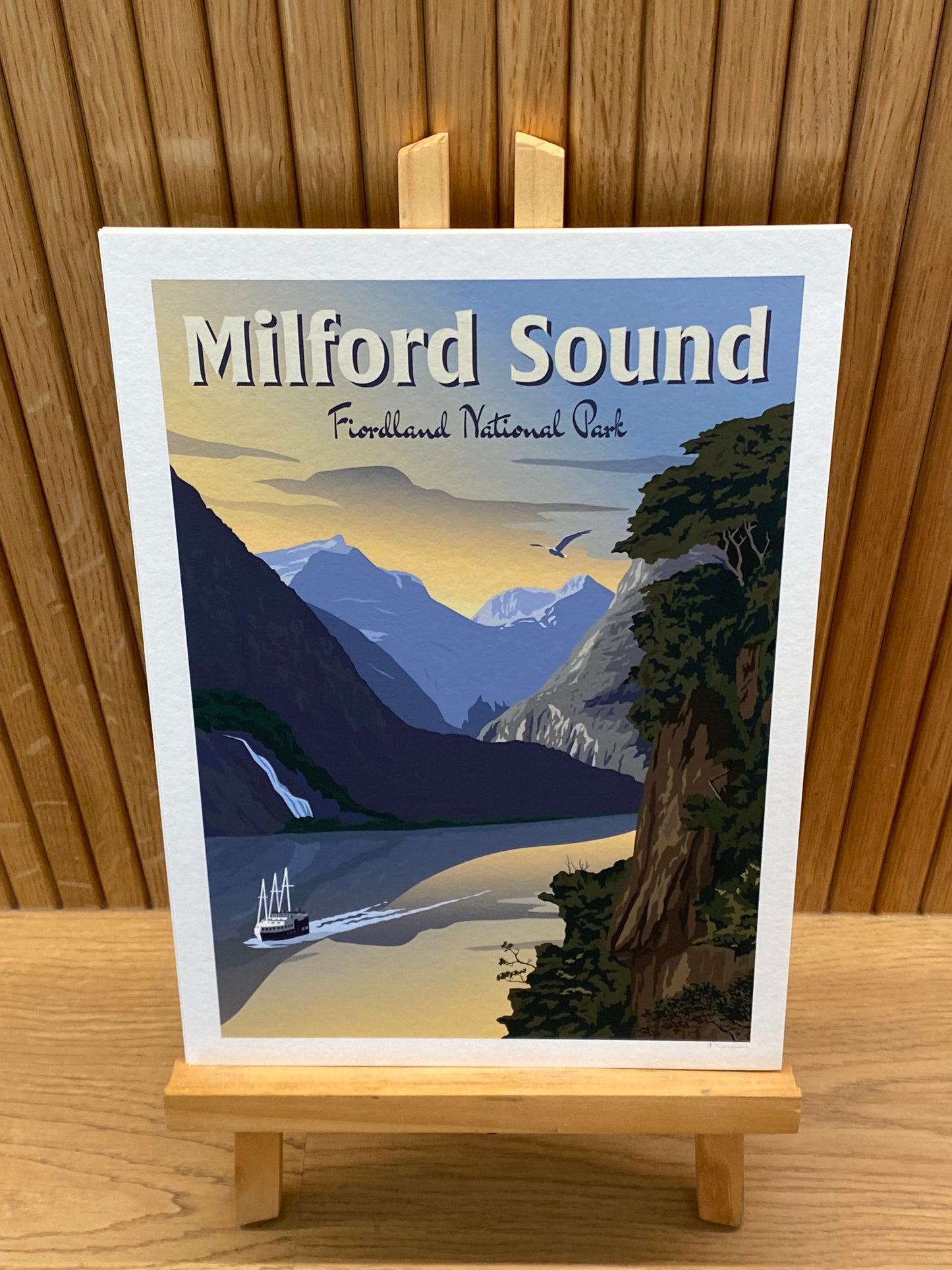 Milford Sound - Fiordland National Park - Travel Poster, New Zealand