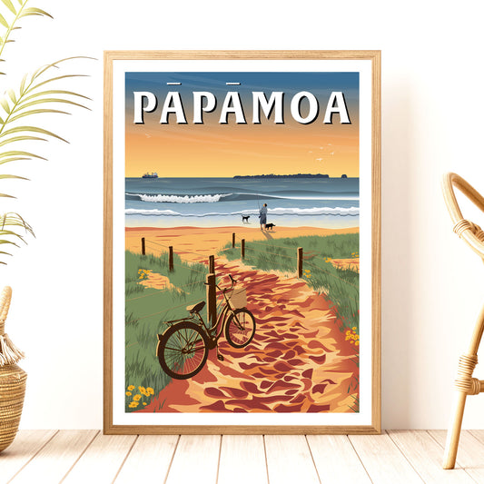 Papamoa - Motiti - Travel Poster, New Zealand