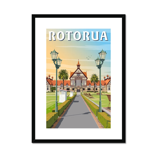 Rotorua Museum and Gardens Framed & Mounted Print