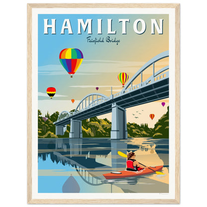 Hamilton - Fairfield Bridge - Travel Poster, New Zealand