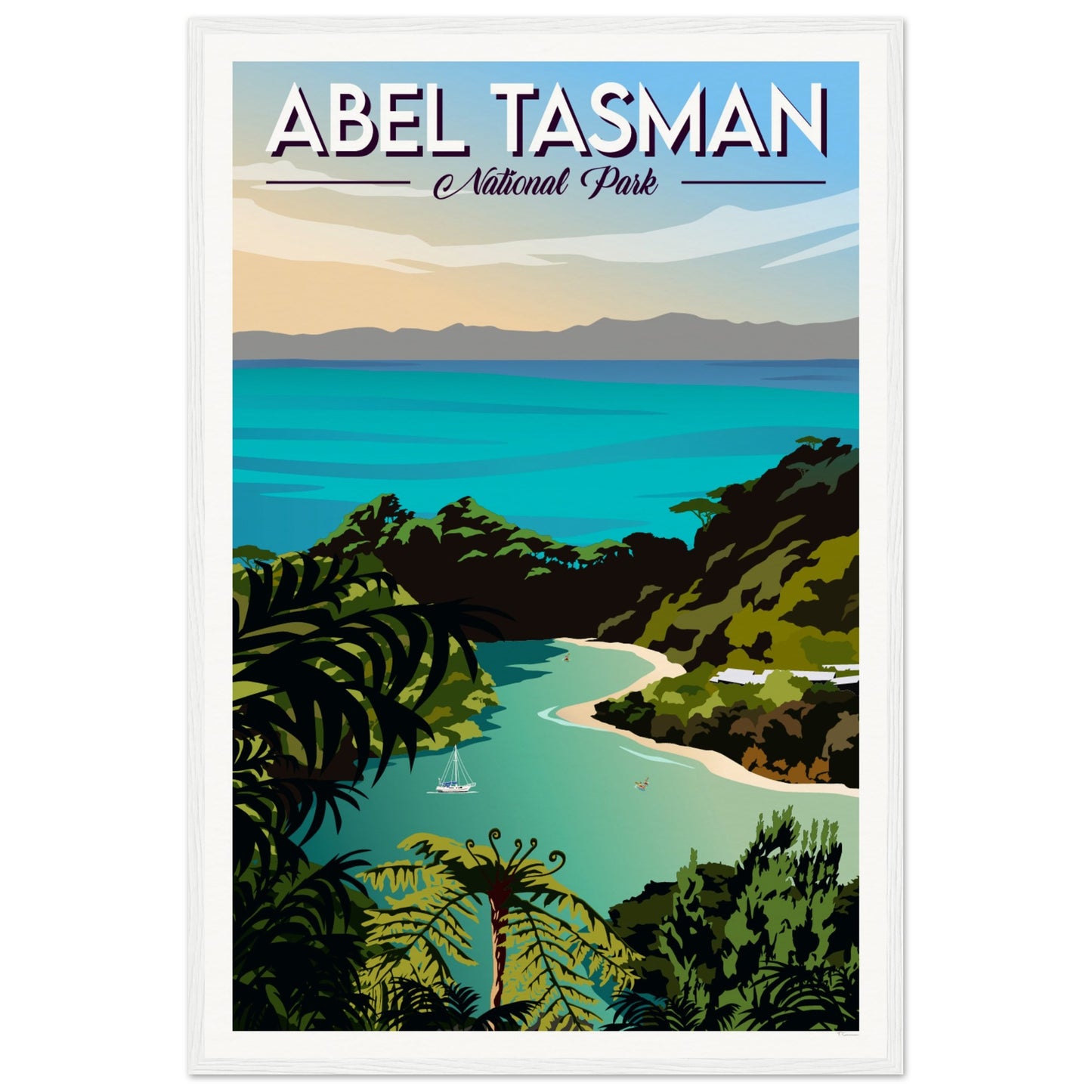 Abel Tasman National Park Travel Poster, New Zealand