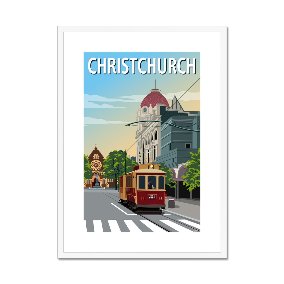 Christchurch Framed & Mounted Print