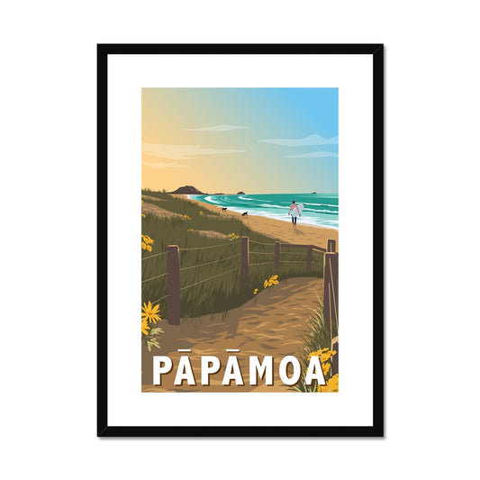 Pāpāmoa Beach  Framed & Mounted Print