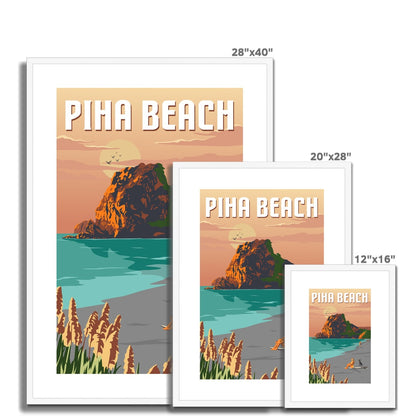 Piha Beach Framed & Mounted Print