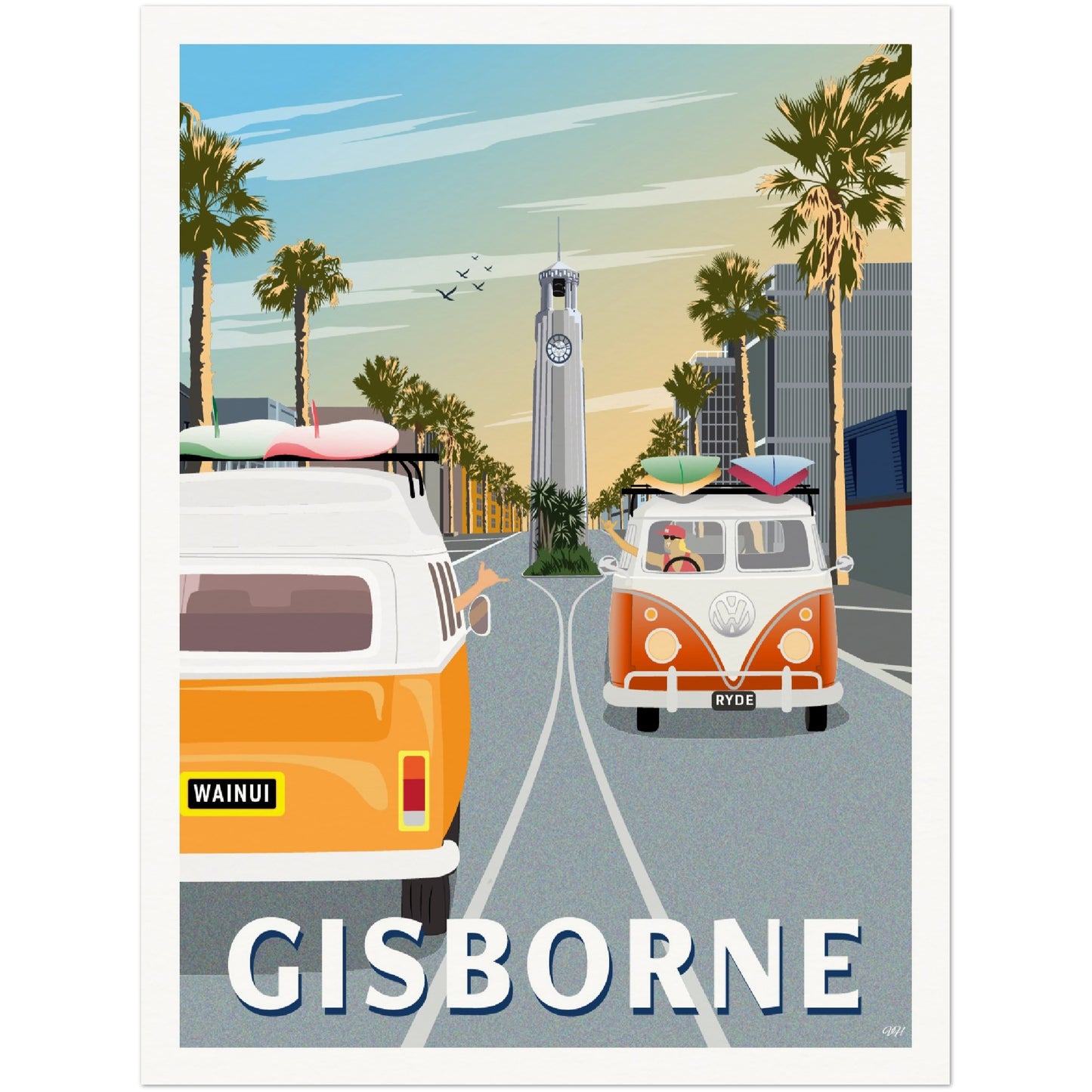 Gisborne Travel Poster, New Zealand