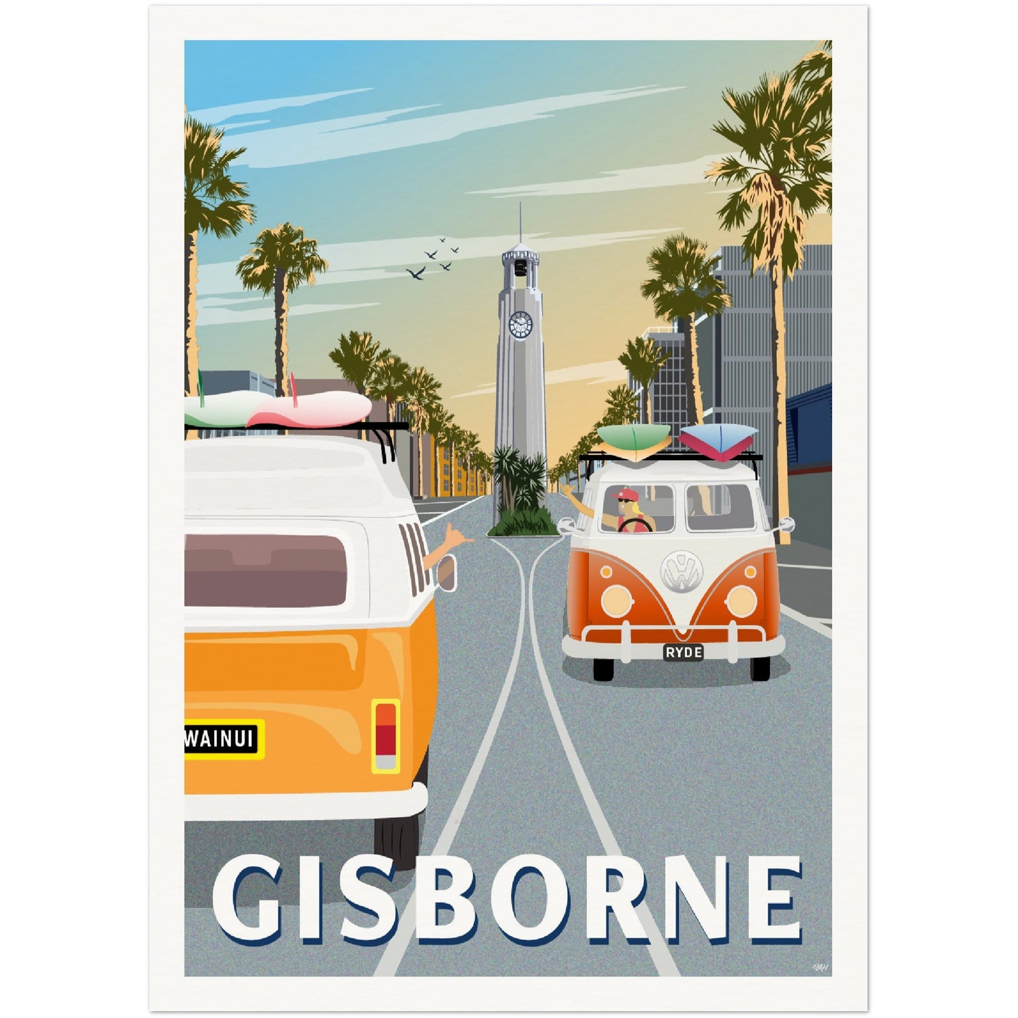 Gisborne Travel Poster, New Zealand