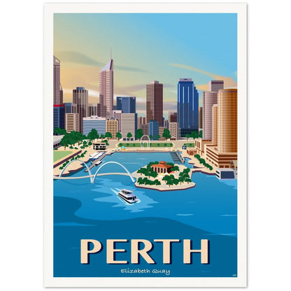 Perth - Elizabeth Quay - Travel Poster, Australia