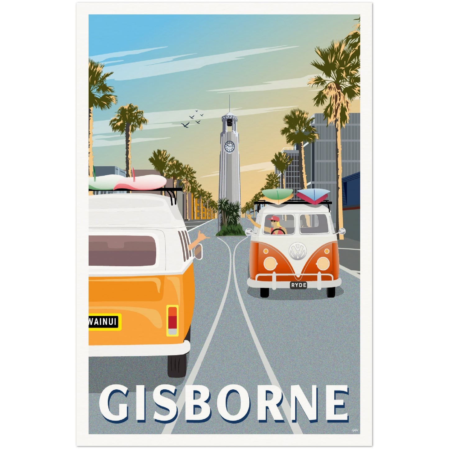 Gisborne Travel Poster, New Zealand