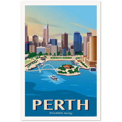 Perth - Elizabeth Quay - Travel Poster, Australia