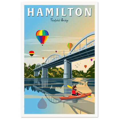 Hamilton - Fairfield Bridge - Travel Poster, New Zealand