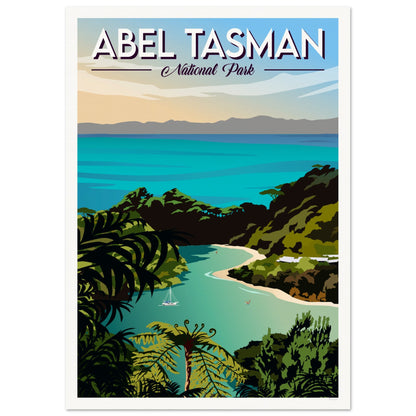 Abel Tasman National Park Travel Poster, New Zealand