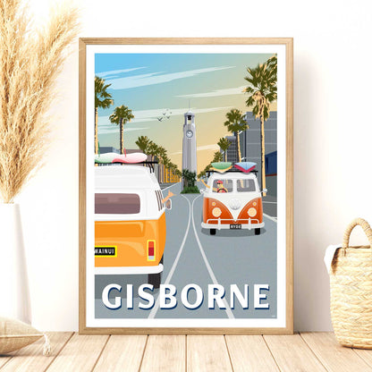 Gisborne Travel Poster, New Zealand