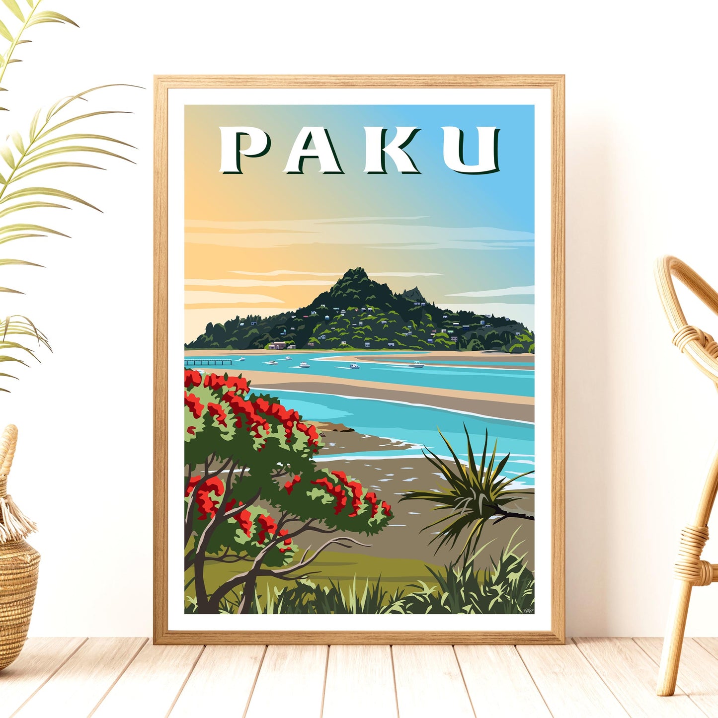 Mount Paku Travel Poster, Tairua, New Zealand