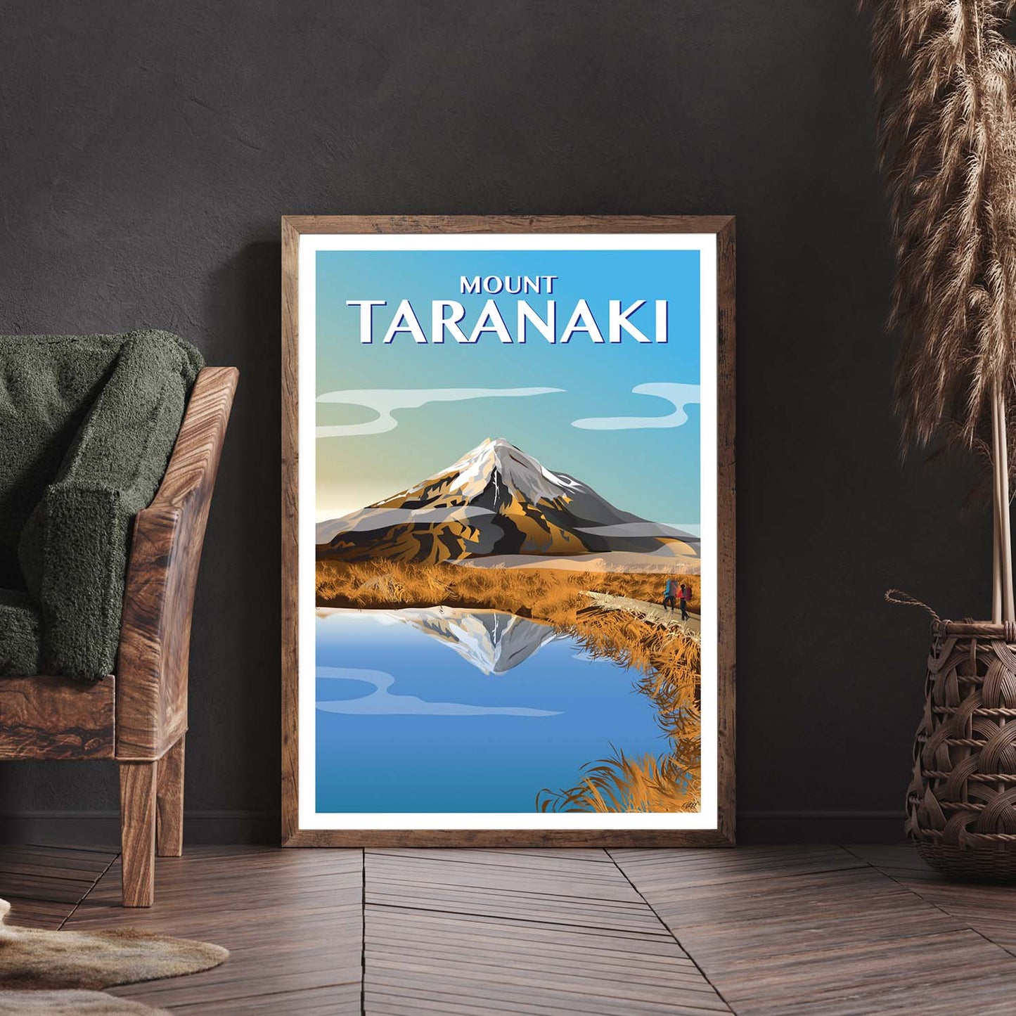 Mount Taranaki, Autumn Travel Poster, New Zealand