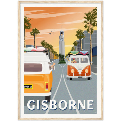 Gisborne - Sunrise - Travel Poster, New Zealand