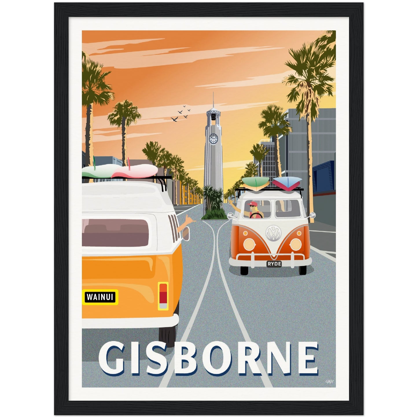 Gisborne - Sunrise - Travel Poster, New Zealand