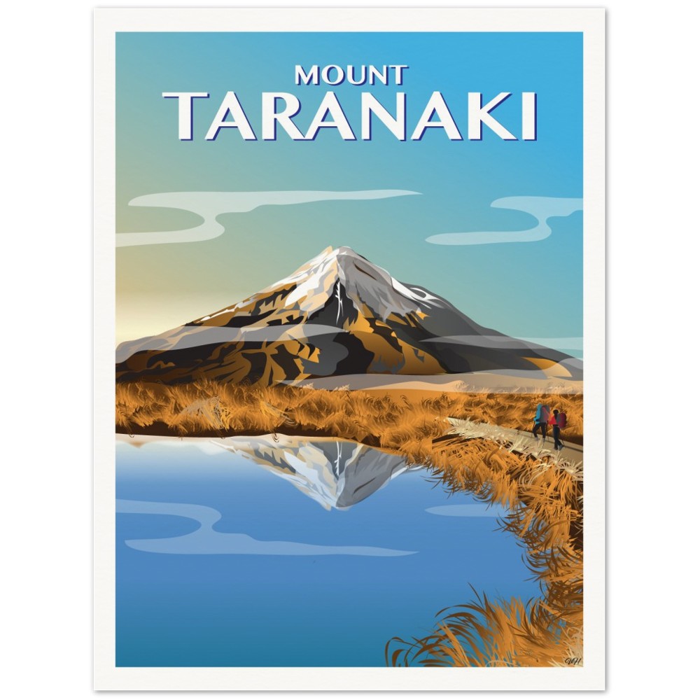 Mount Taranaki, Autumn Travel Poster, New Zealand