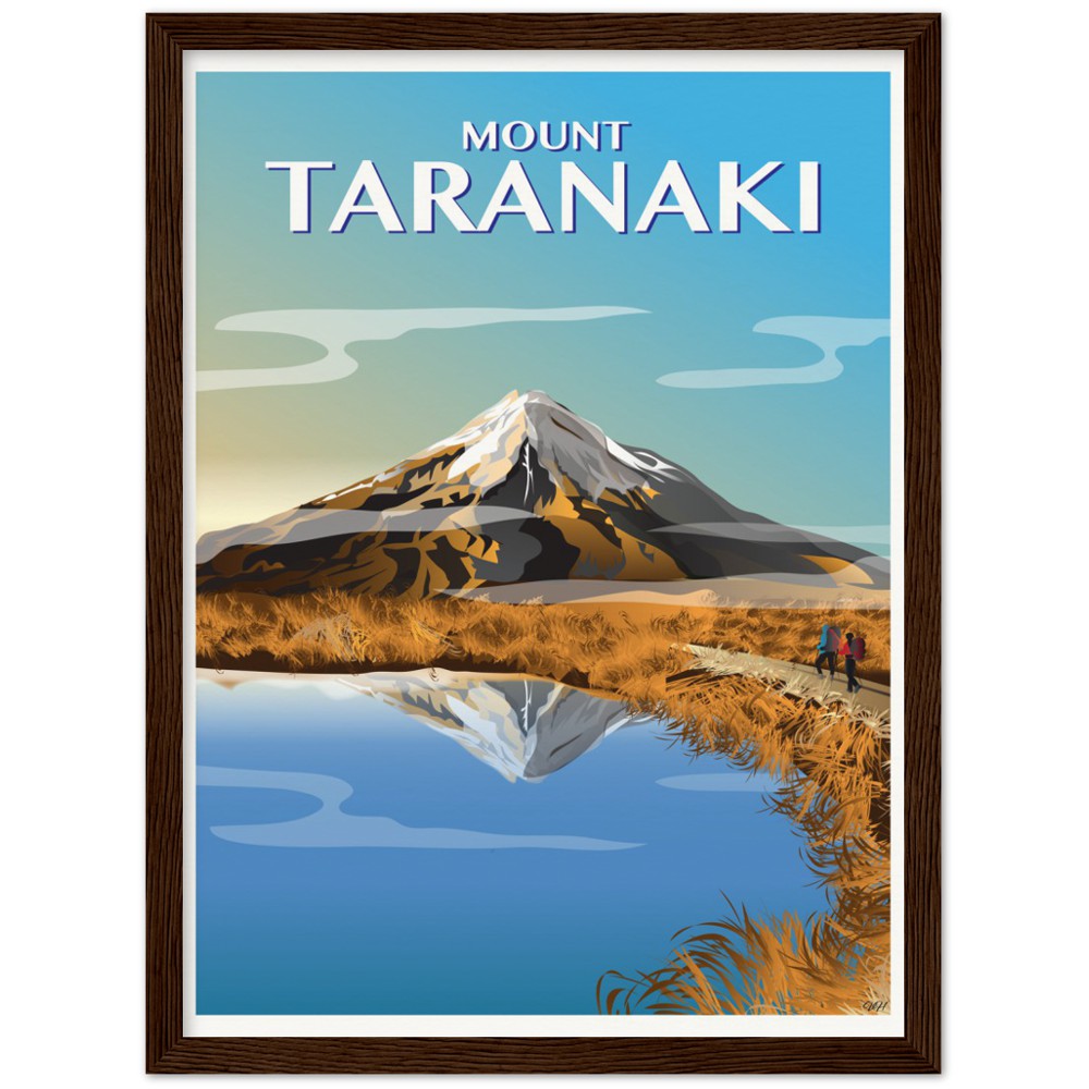 Mount Taranaki, Autumn Travel Poster, New Zealand