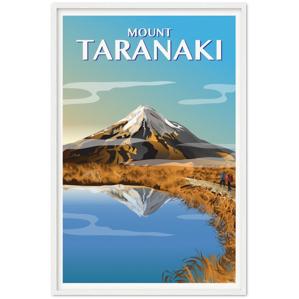 Mount Taranaki, Autumn Travel Poster, New Zealand