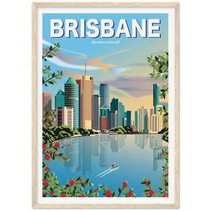 Brisbane Sky Travel Poster - Queensland, Australia