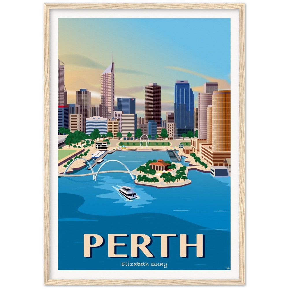 Perth - Elizabeth Quay - Travel Poster, Australia