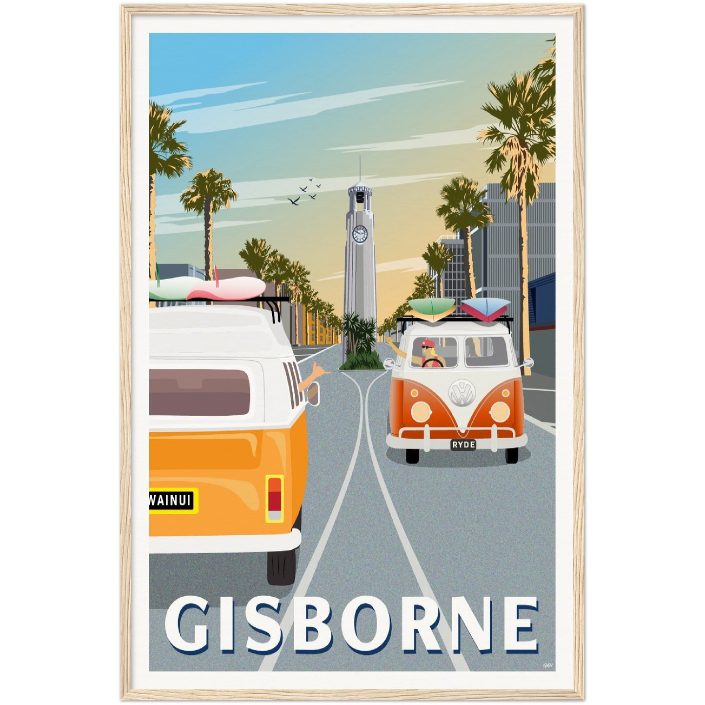 Gisborne Travel Poster, New Zealand