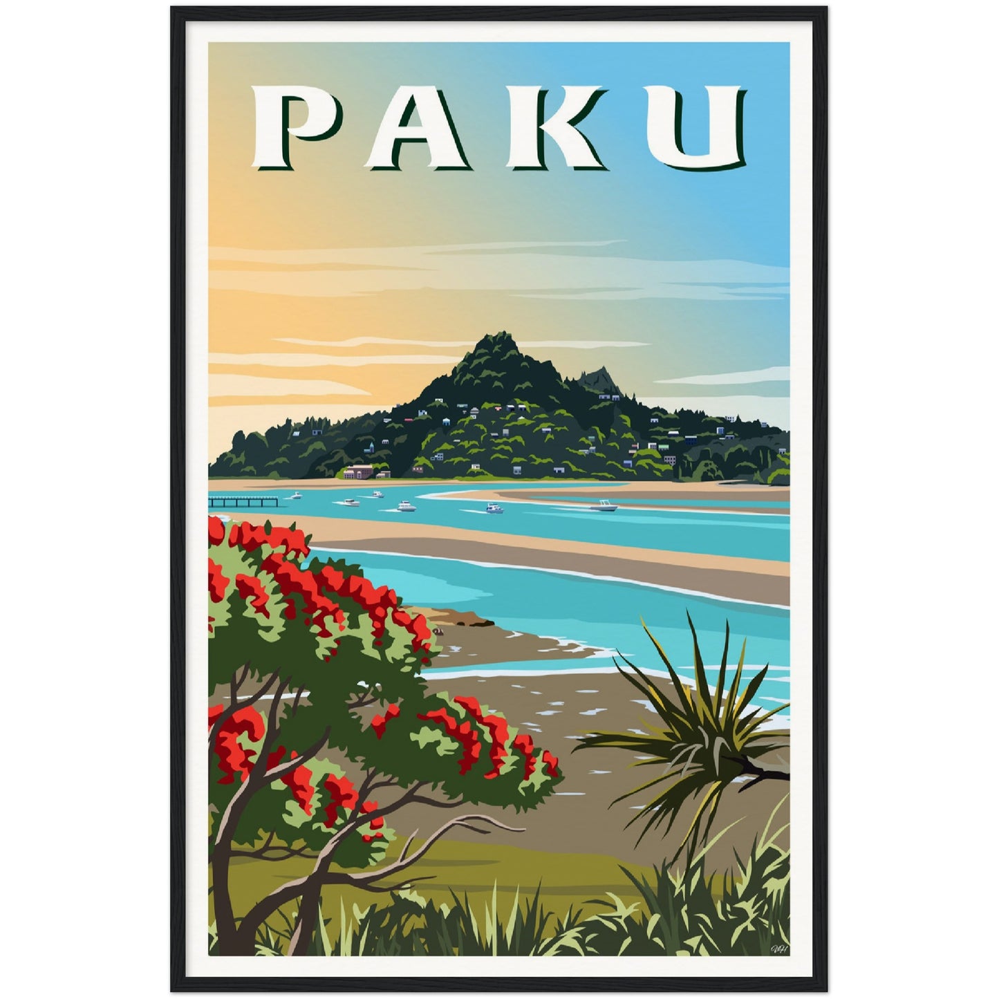 Mount Paku Travel Poster, Tairua, New Zealand