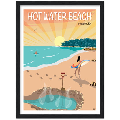 Hot Water Beach Travel Poster, New Zealand