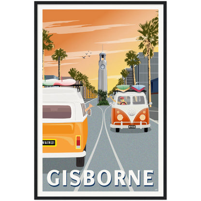 Gisborne - Sunrise - Travel Poster, New Zealand