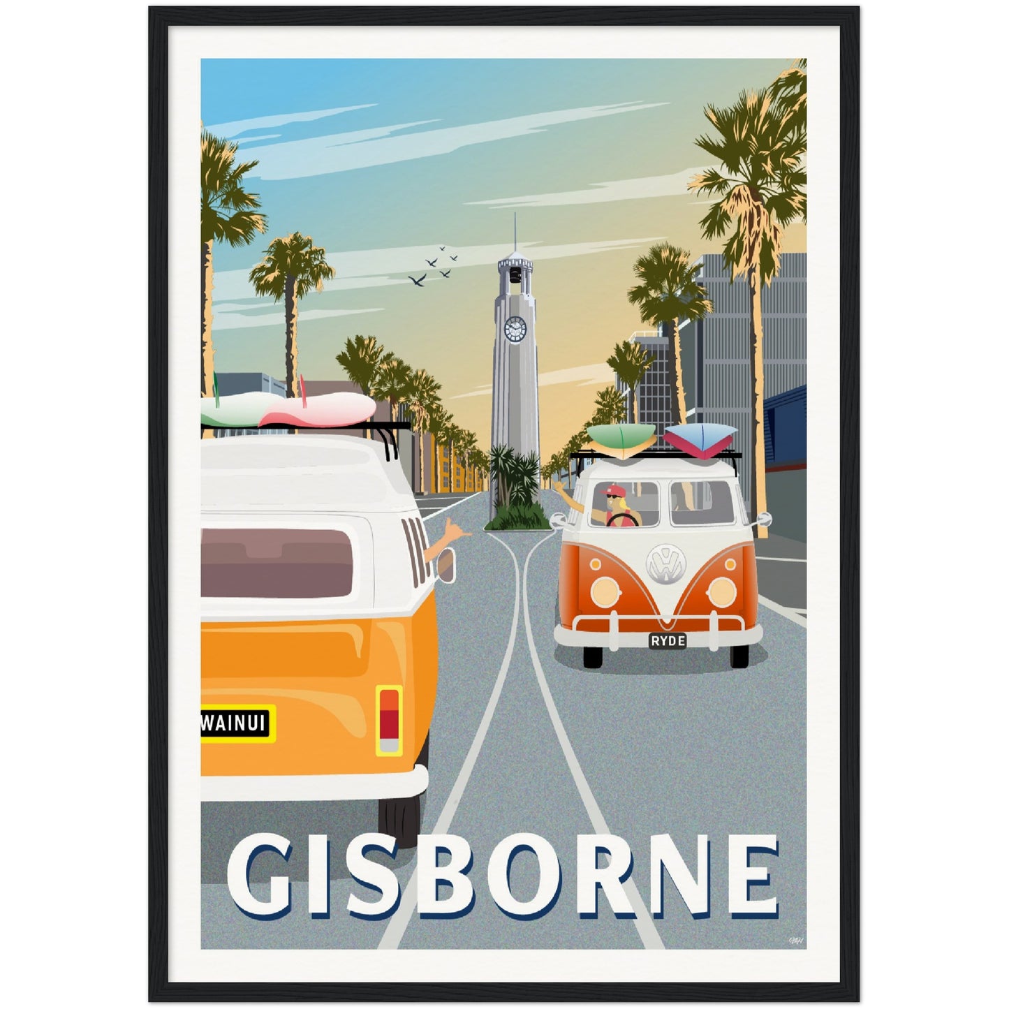 Gisborne Travel Poster, New Zealand