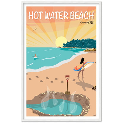 Hot Water Beach Travel Poster, New Zealand