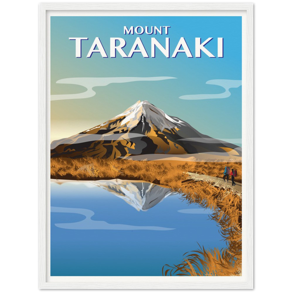 Mount Taranaki, Autumn Travel Poster, New Zealand