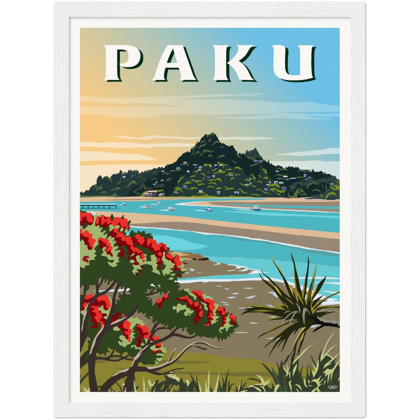 Mount Paku Travel Poster, Tairua, New Zealand